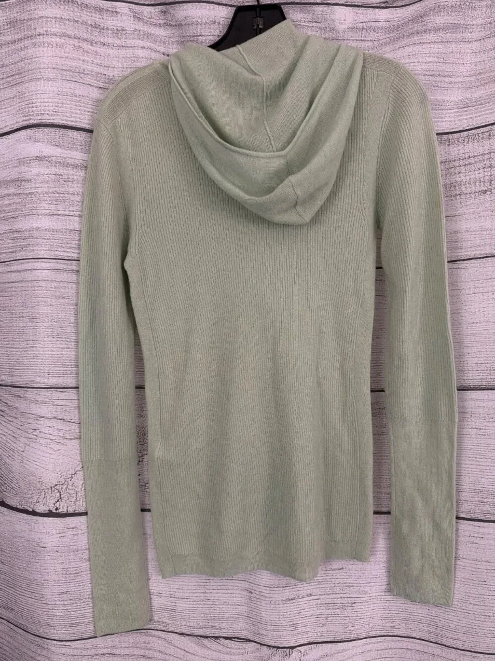 Vintage Kate Spade Saturday Wool Cashmere Ribbed Hooded Sweater Size XL